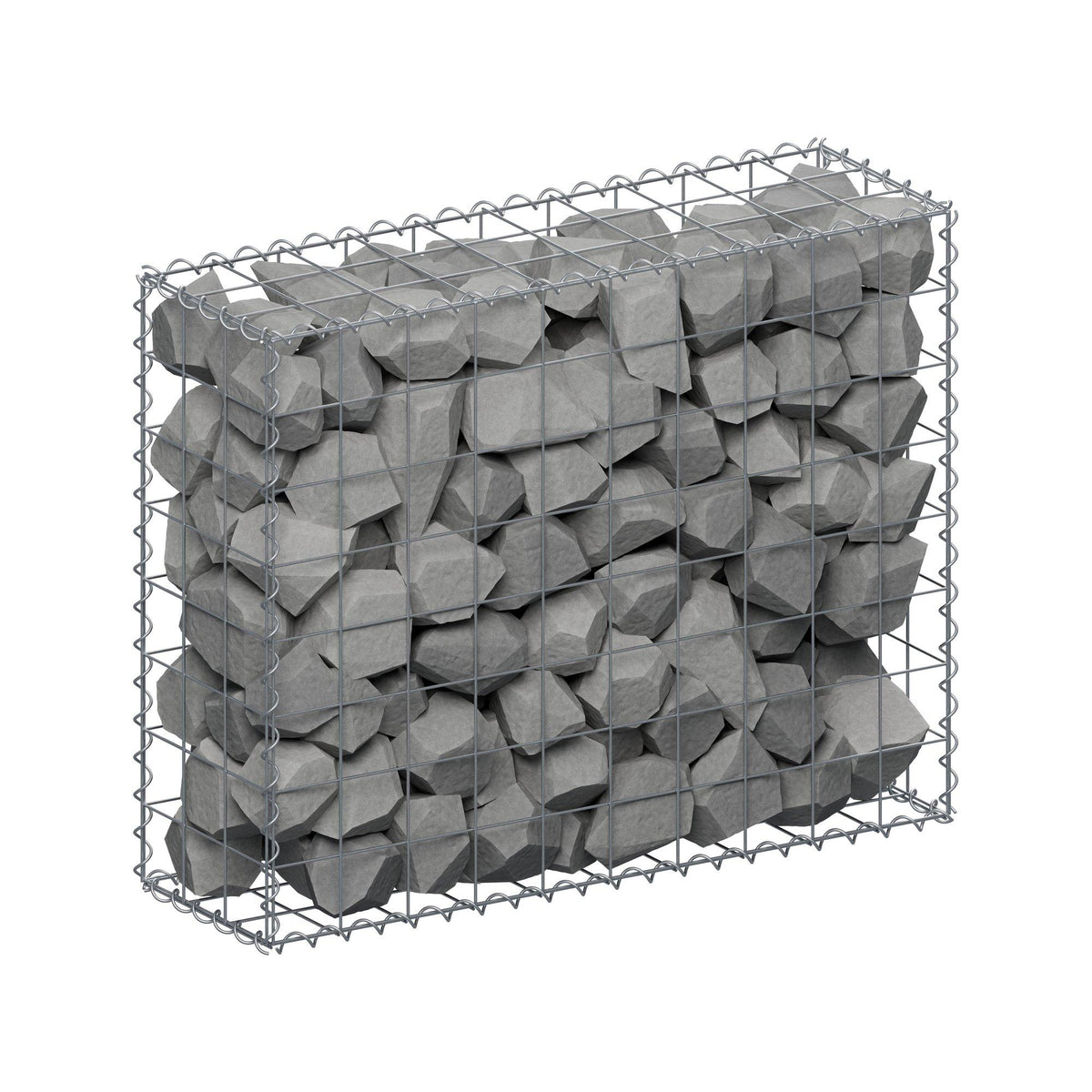 Gabione 100 cm x 80 cm x 30 cm (L x H x T), Maschenweite 10 cm x 10 cm, Spirale
