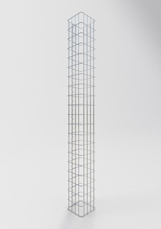 Gabionpelare, kvadrat 22 cm x 22 cm, 200 cm hög, MW 5 cm x 10 cm