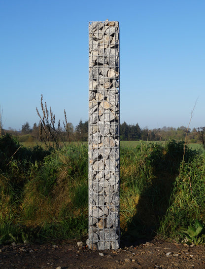 Gabionsøjle, firkantet, varmgalvaniseret, 27 cm x 27 cm, 200 cm højde, MW 5 cm x 10 cm