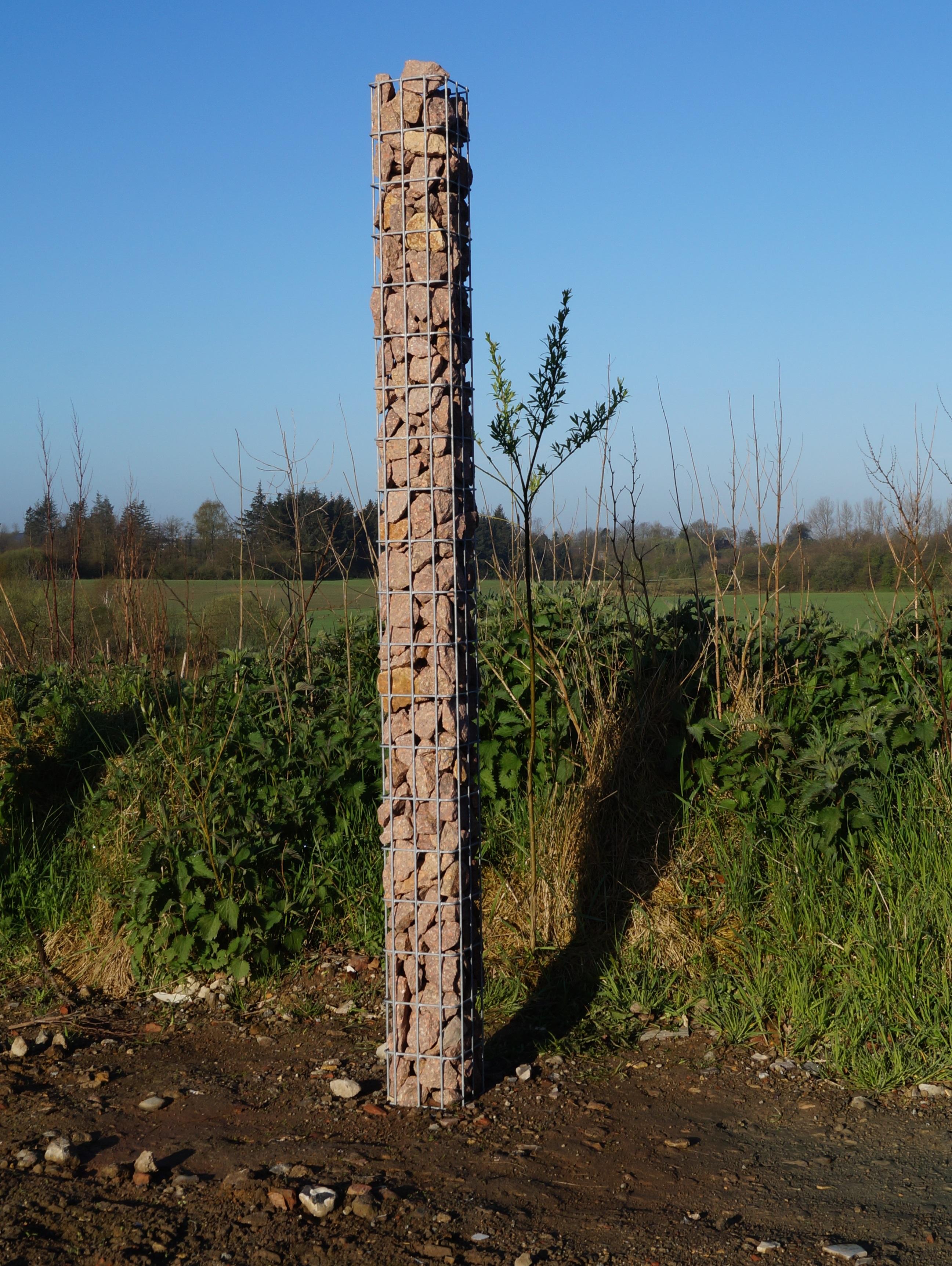 Gabionsøjle, firkantet, varmgalvaniseret, 17 cm x 17 cm, 200 cm højde, MW 5 cm x 10 cm