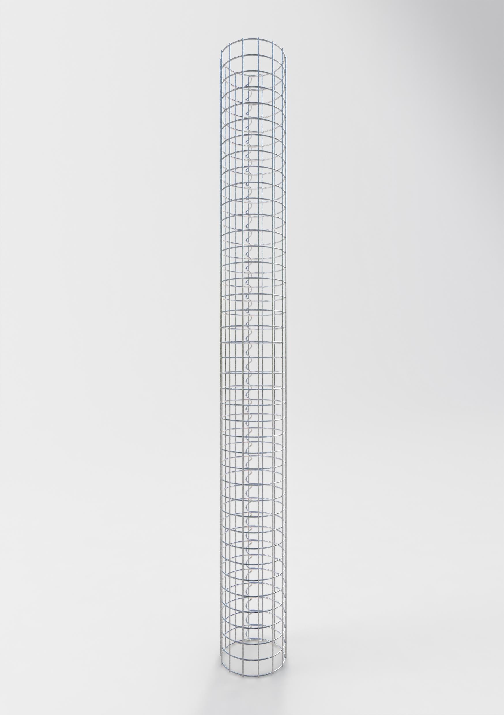 Colonna gabbionata rotonda 22 cm di diametro, 200 cm di altezza, maglia 5 cm x 5 cm