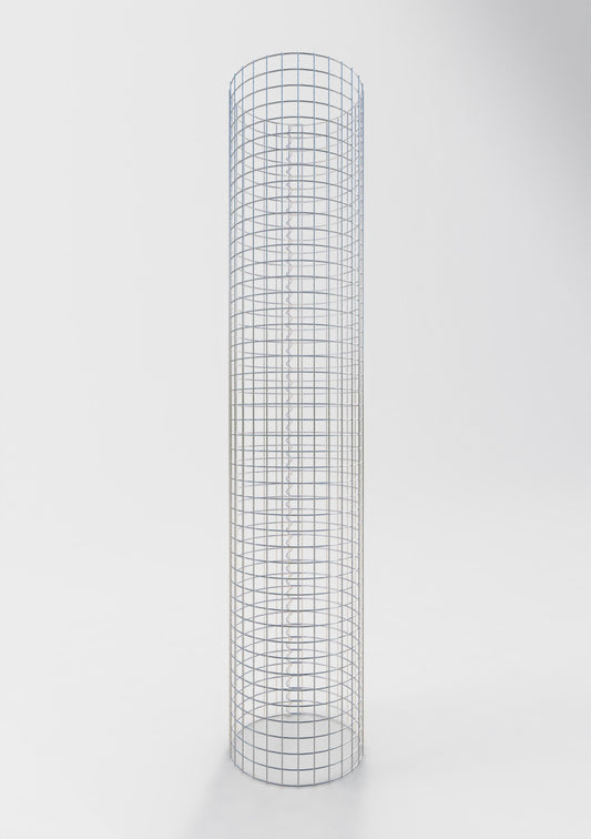 Columna de gaviones redonda 47 cm de diámetro, 230 cm de altura, malla 5 cm x 5 cm