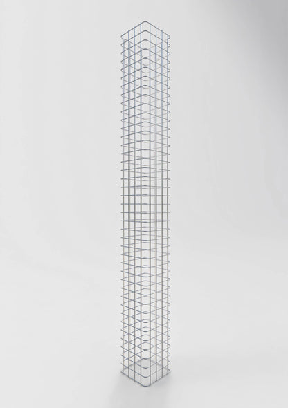 Colonna rettangolare in gabbione zincato a caldo, 22 cm x 22 cm, altezza 200 cm, MW 5 cm x 5 cm