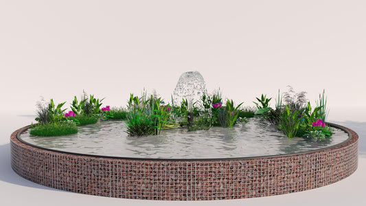 Gabion raised pond round, outer diameter 322 cm, height 50 cm, mesh size 5 x 5 cm, wall thickness 15 cm